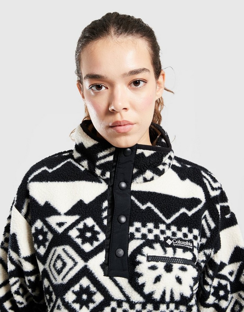 Bluza damska COLUMBIA POLAR HELVETIA II CROPPED HALF SNAP AZTEC 2098501012 Czarny