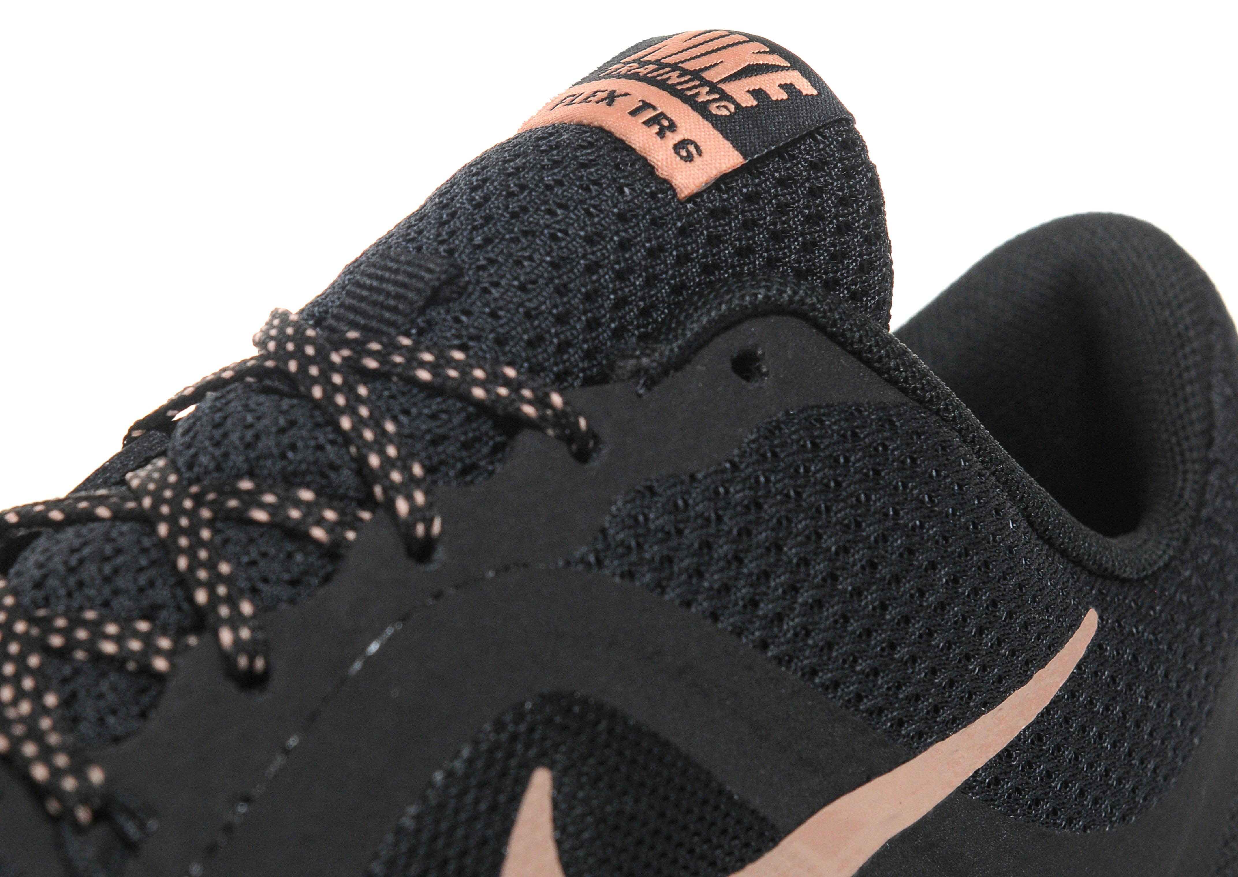 rose gold and black nike trainers
