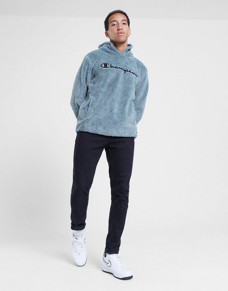 Bluza męska CHAMPION POLAR HOODED TOP 214973GS510 Zielony