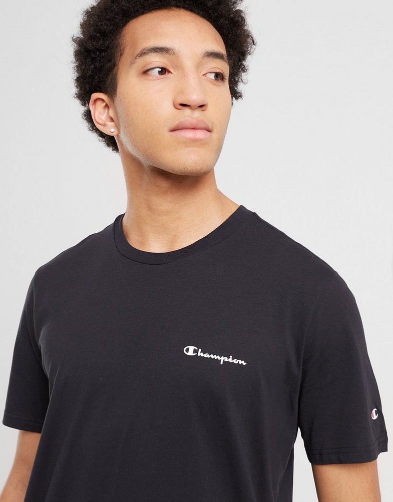 Koszulka, t-shirt męski CHAMPION T-SHIRT CREWNECK T-SHIRT 218292KK001 Czarny