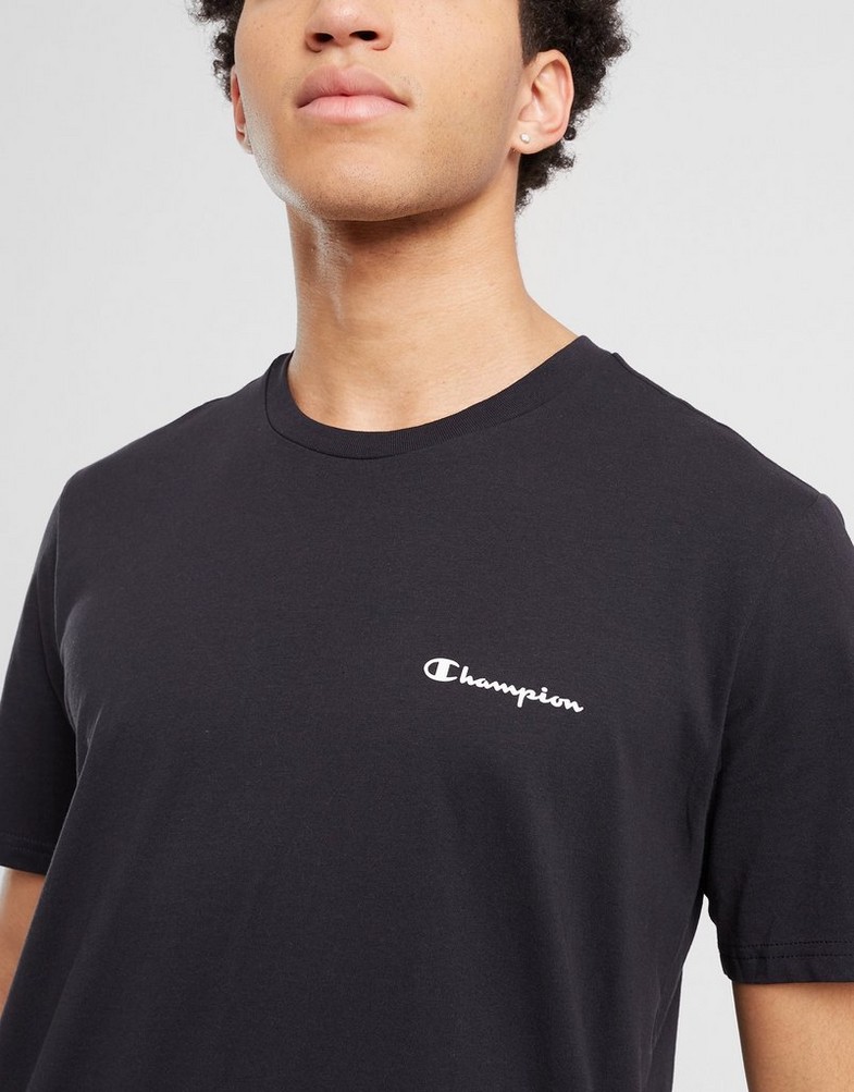 Koszulka, t-shirt męski CHAMPION T-SHIRT CREWNECK T-SHIRT 218292KK001 Czarny