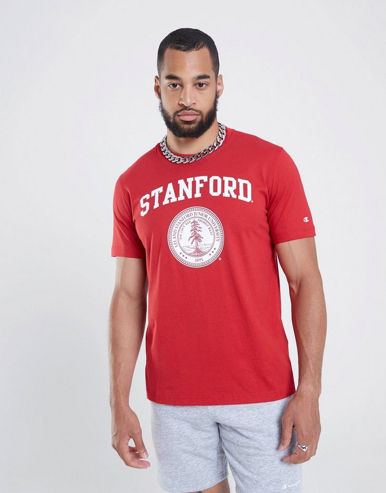 Чоловічі футболки CHAMPION ФУТБОЛКА CREWNECK ФУТБОЛКА 218572RS010 Червоний