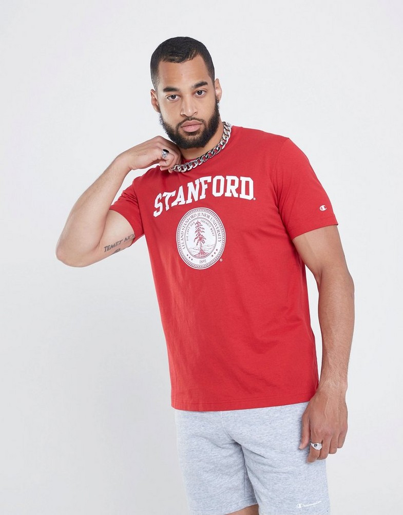 Чоловічі футболки CHAMPION ФУТБОЛКА CREWNECK ФУТБОЛКА 218572RS010 Червоний