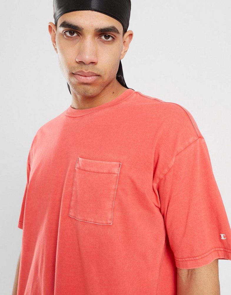 Чоловічі футболки CHAMPION ФУТБОЛКА CREWNECK ФУТБОЛКА 218605RS005 Червоний