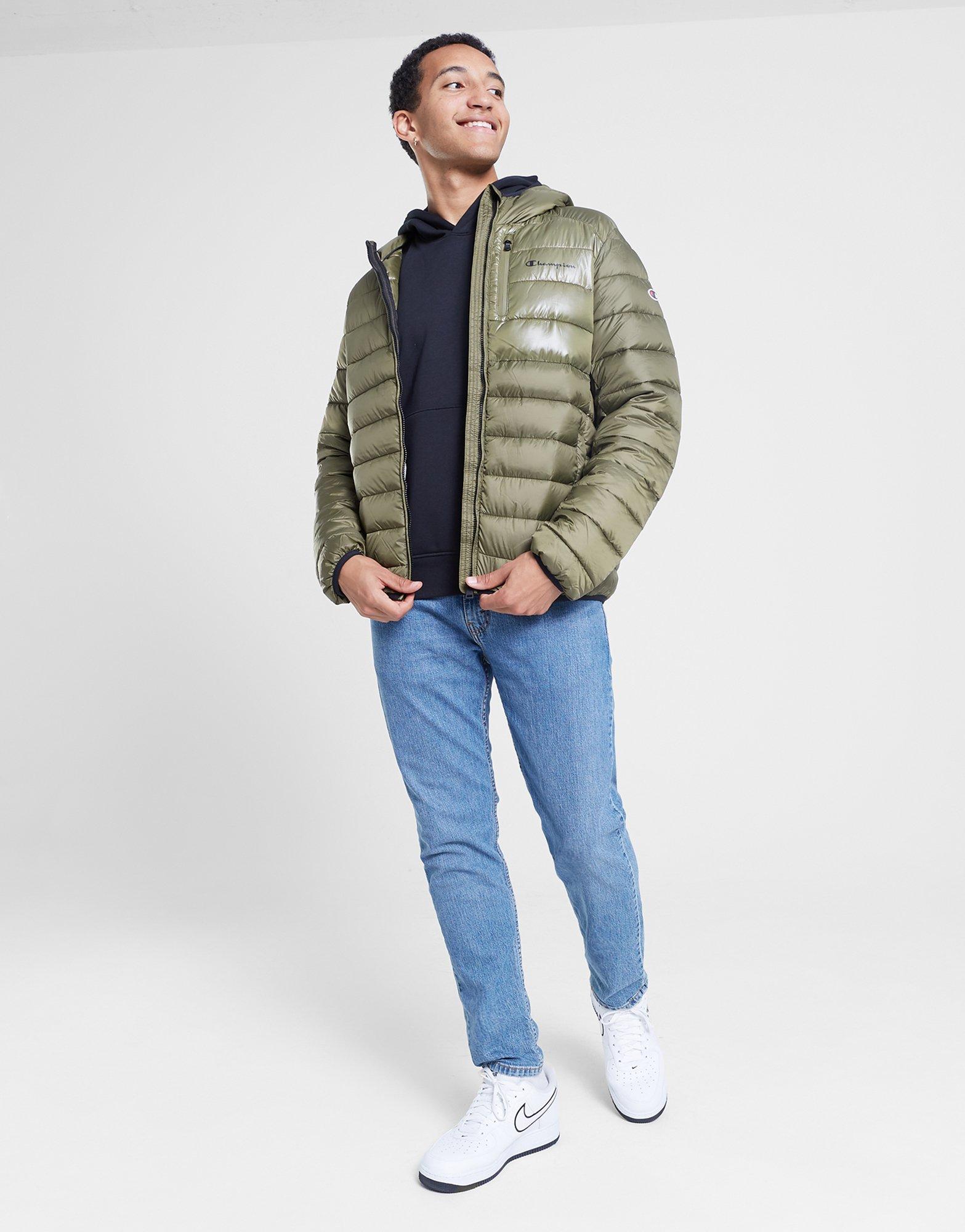 Pánska bunda CHAMPION BUNDA ZIMNÍ HOODED JACKET 219184GS554 Zelená