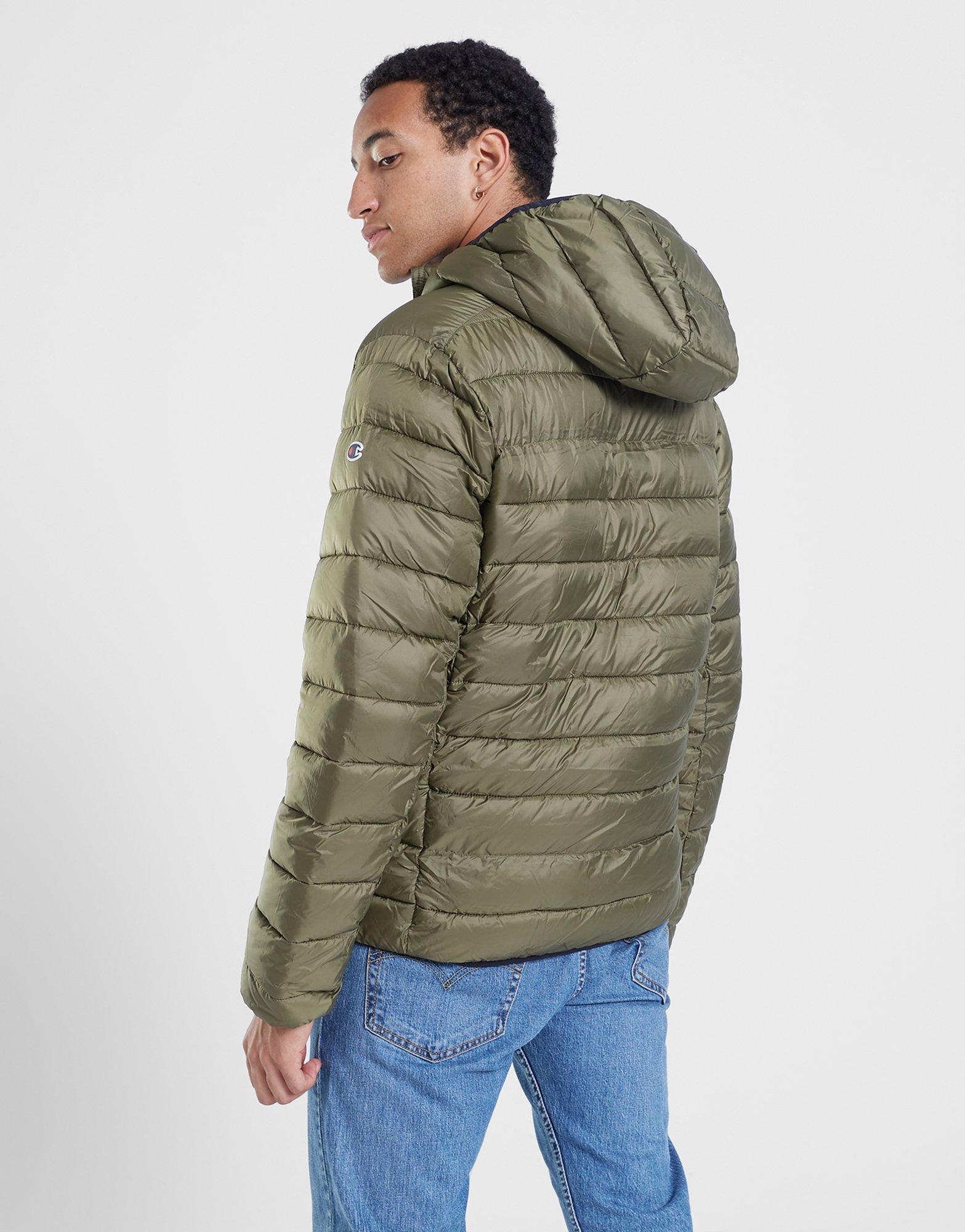 Pánska bunda CHAMPION BUNDA ZIMNÍ HOODED JACKET 219184GS554 Zelená