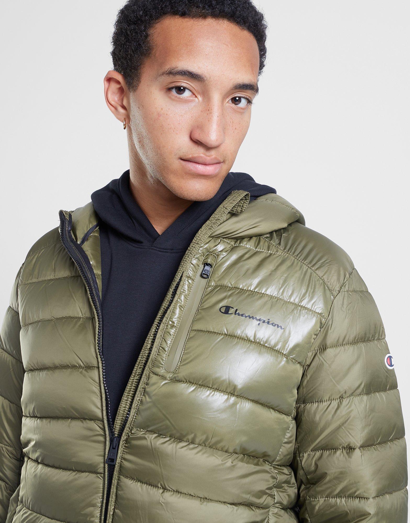 Pánska bunda CHAMPION BUNDA ZIMNÍ HOODED JACKET 219184GS554 Zelená