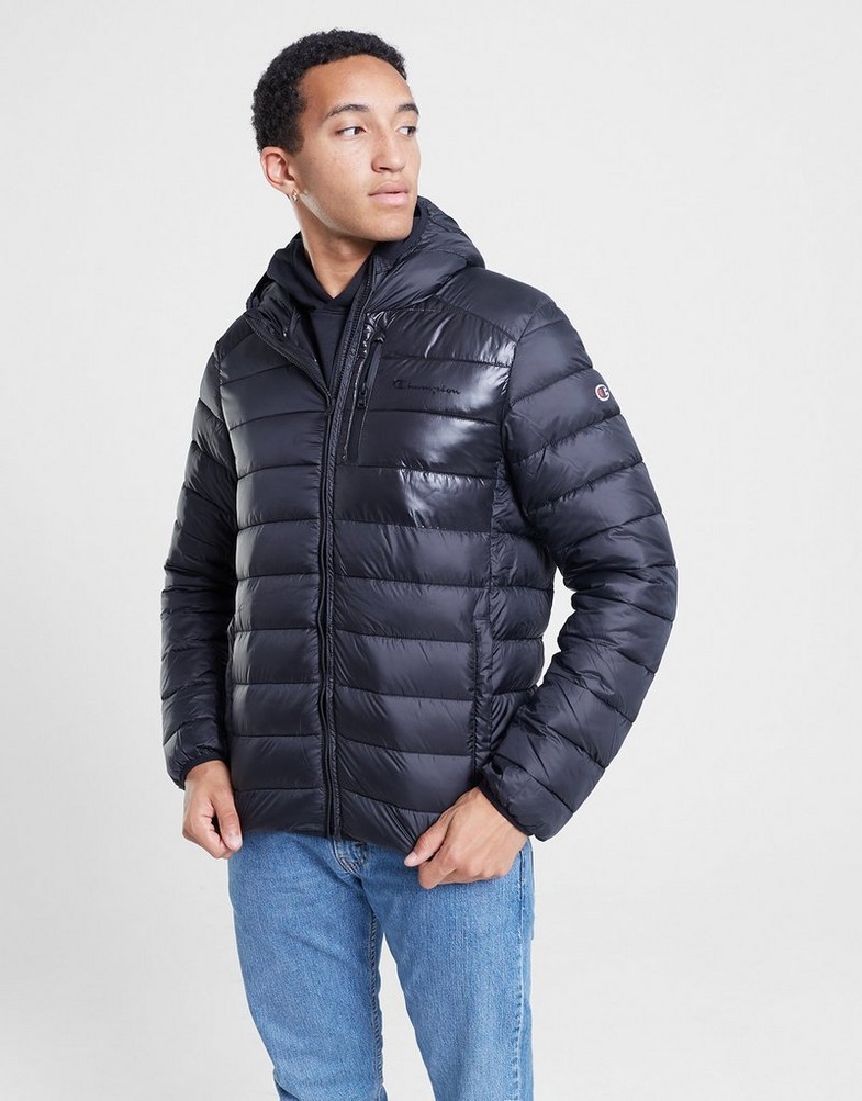 Kurtka męska CHAMPION KURTKA ZIMOWA HOODED JACKET 219184KK001 Czarny