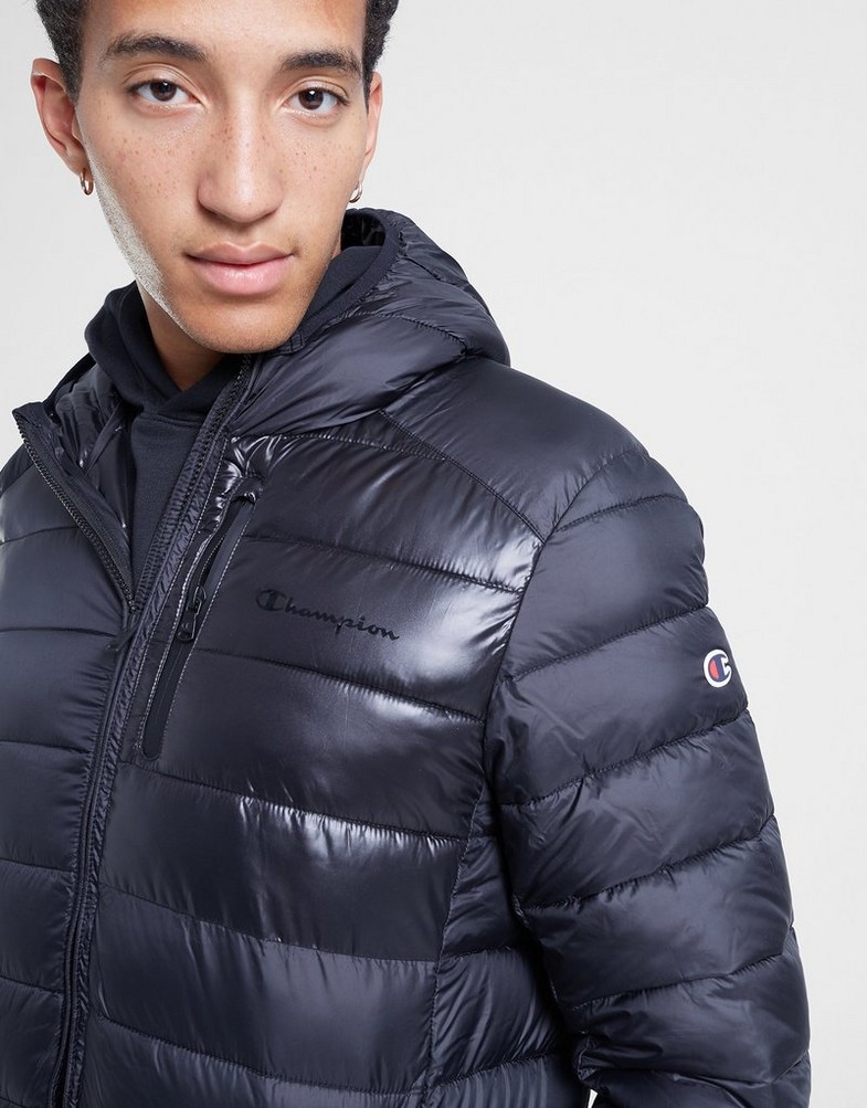 Kurtka męska CHAMPION KURTKA ZIMOWA HOODED JACKET 219184KK001 Czarny