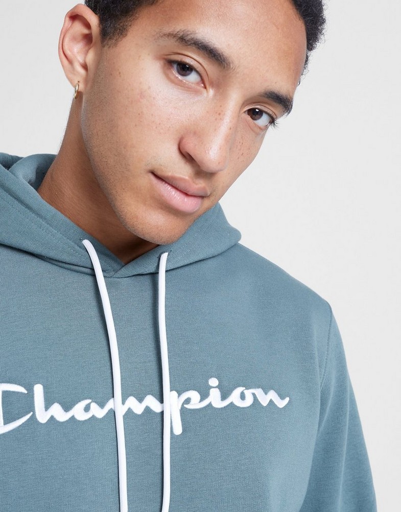 Bluza męska CHAMPION BLUZA Z KAPTUREM HOODED SWEATSHIRT 219203GS510 Zielony