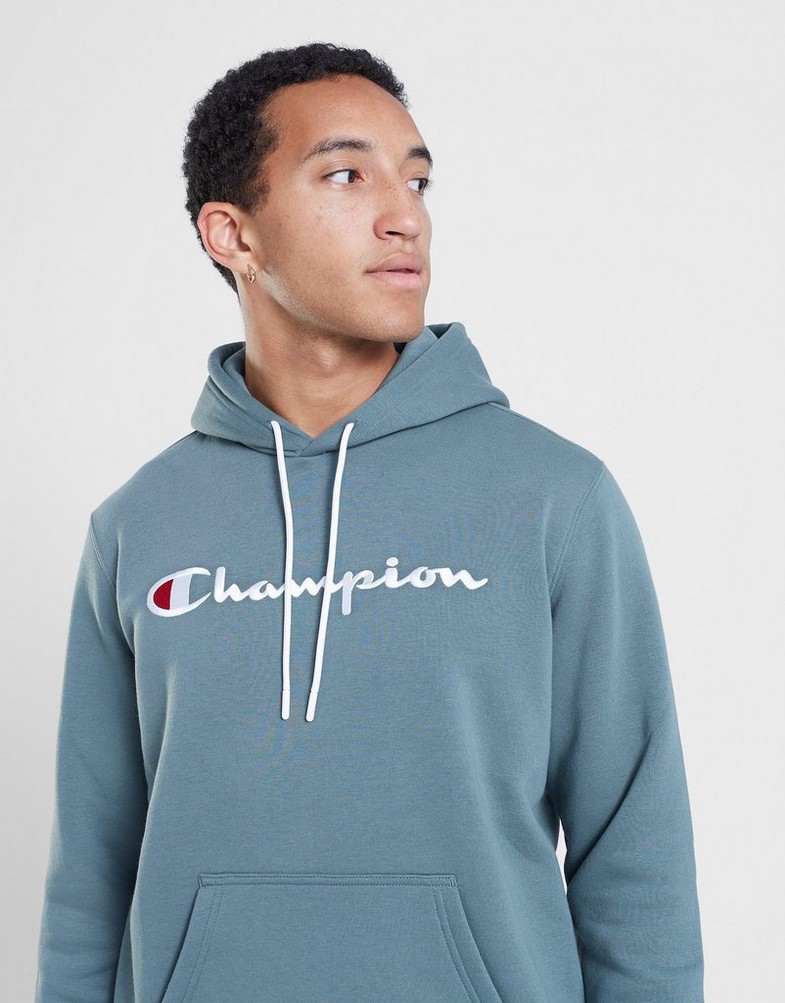 Bluza męska CHAMPION BLUZA Z KAPTUREM HOODED SWEATSHIRT 219203GS510 Zielony