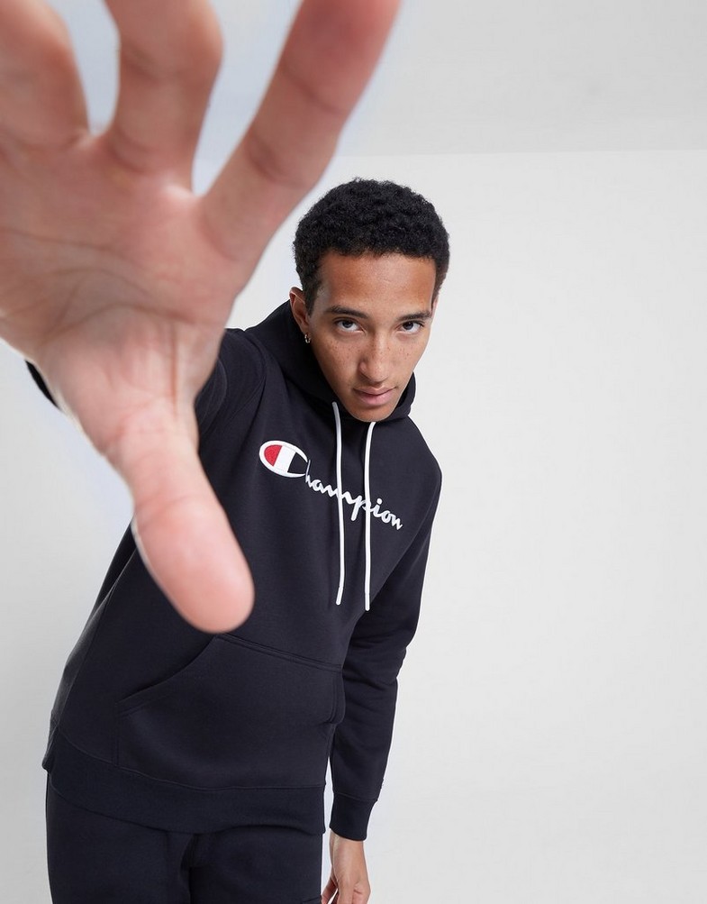 Pánska mikina CHAMPION MIKINA S KAPUCÍ HOODED SWEATSHIRT 219203KK001 Černá