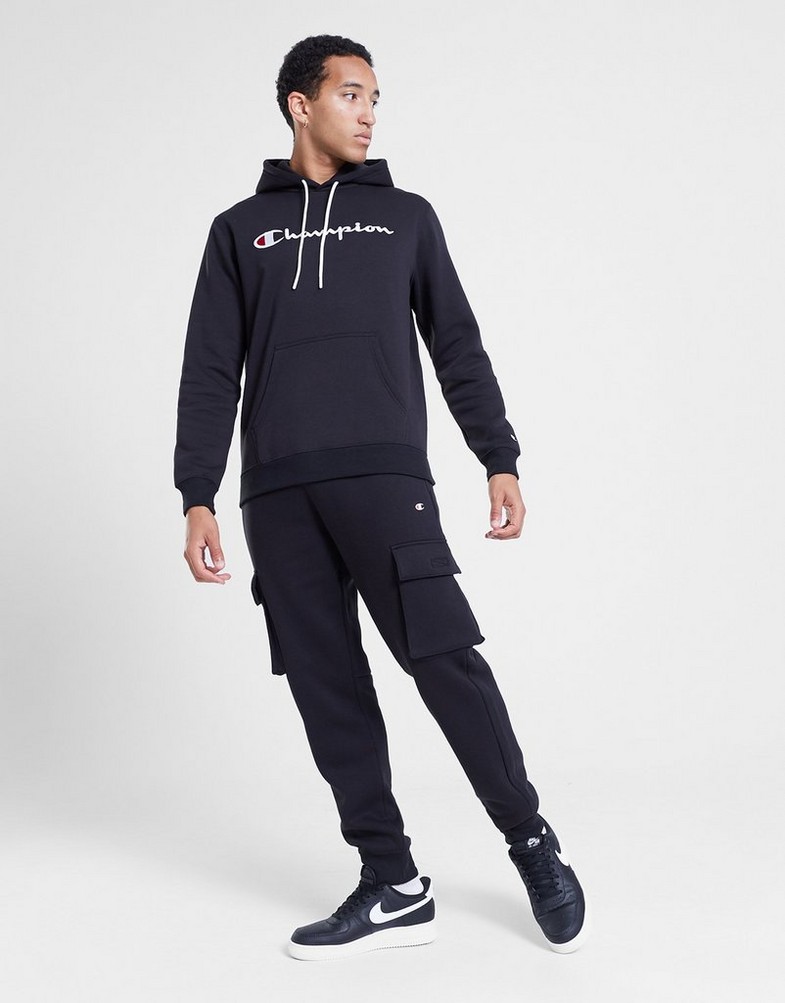 Pánska mikina CHAMPION MIKINA S KAPUCÍ HOODED SWEATSHIRT 219203KK001 Černá