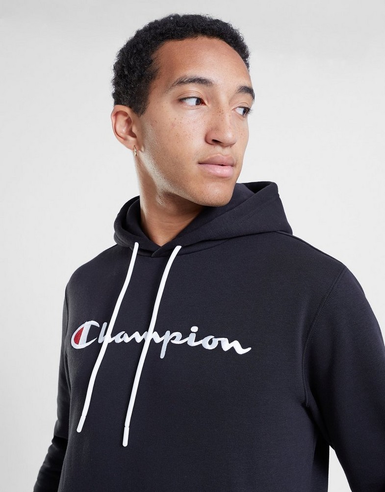 Pánska mikina CHAMPION MIKINA S KAPUCÍ HOODED SWEATSHIRT 219203KK001 Černá