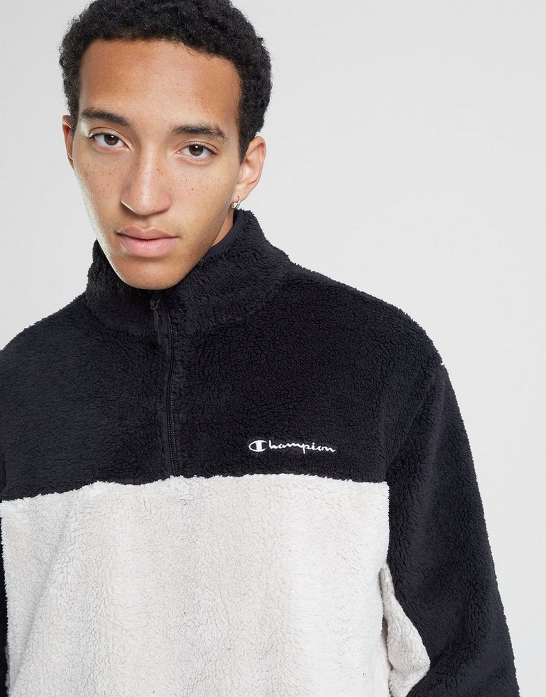Bluza męska CHAMPION POLAR HALF ZIP TOP 219442ES057 Czarny