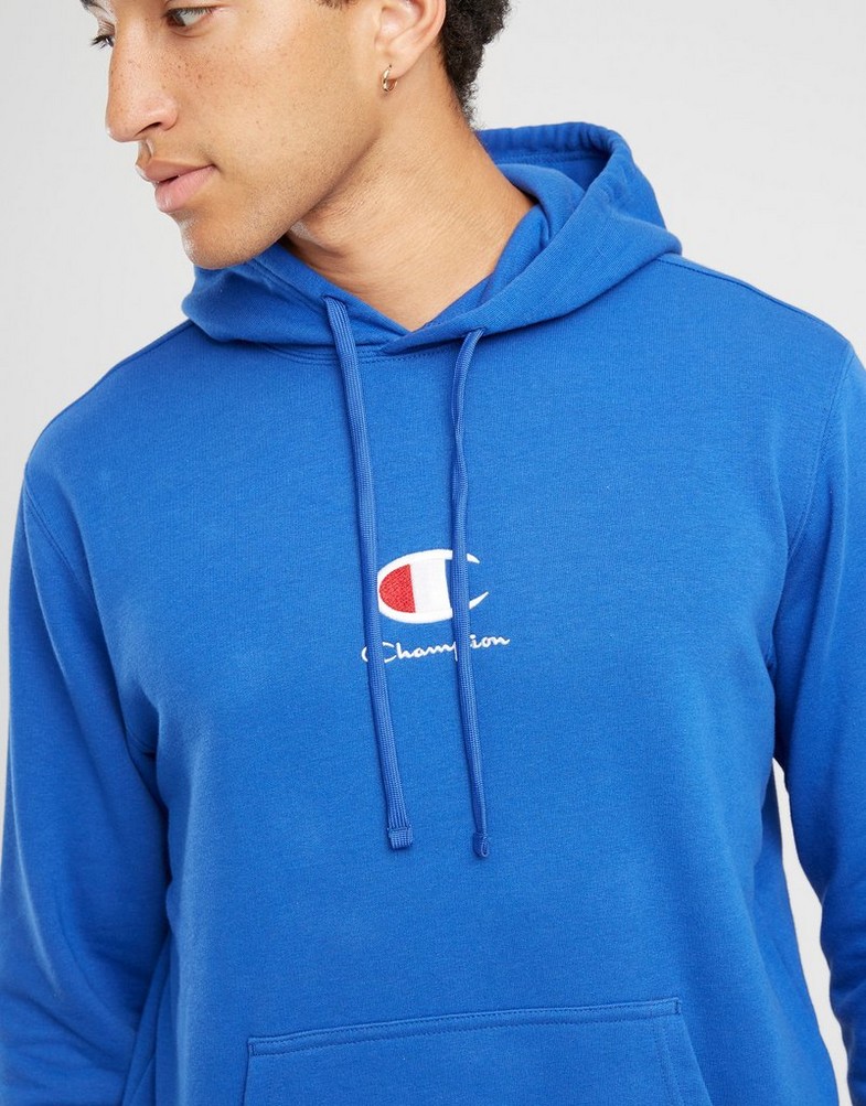 Bluza męska CHAMPION BLUZA Z KAPTUREM HOODED SWEATSHIRT 219845BS003 Niebieski