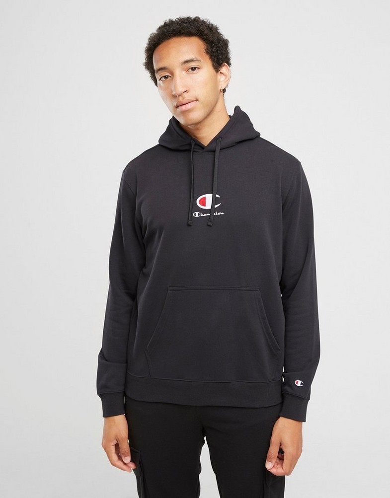 Pánska mikina CHAMPION MIKINA S KAPUCÍ HOODED SWEATSHIRT 219845KK001 Černá