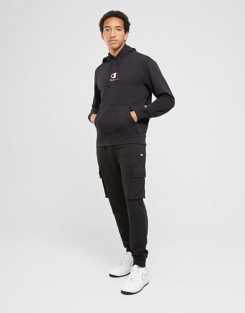 Pánska mikina CHAMPION MIKINA S KAPUCÍ HOODED SWEATSHIRT 219845KK001 Černá