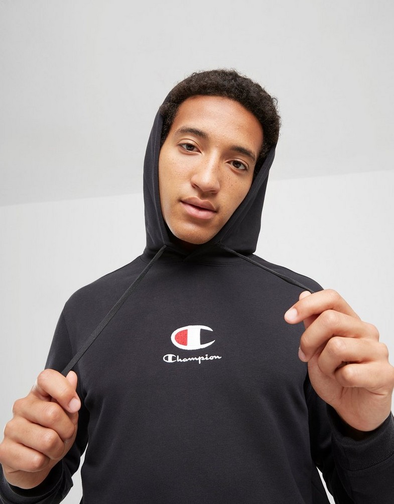 Pánska mikina CHAMPION MIKINA S KAPUCÍ HOODED SWEATSHIRT 219845KK001 Černá