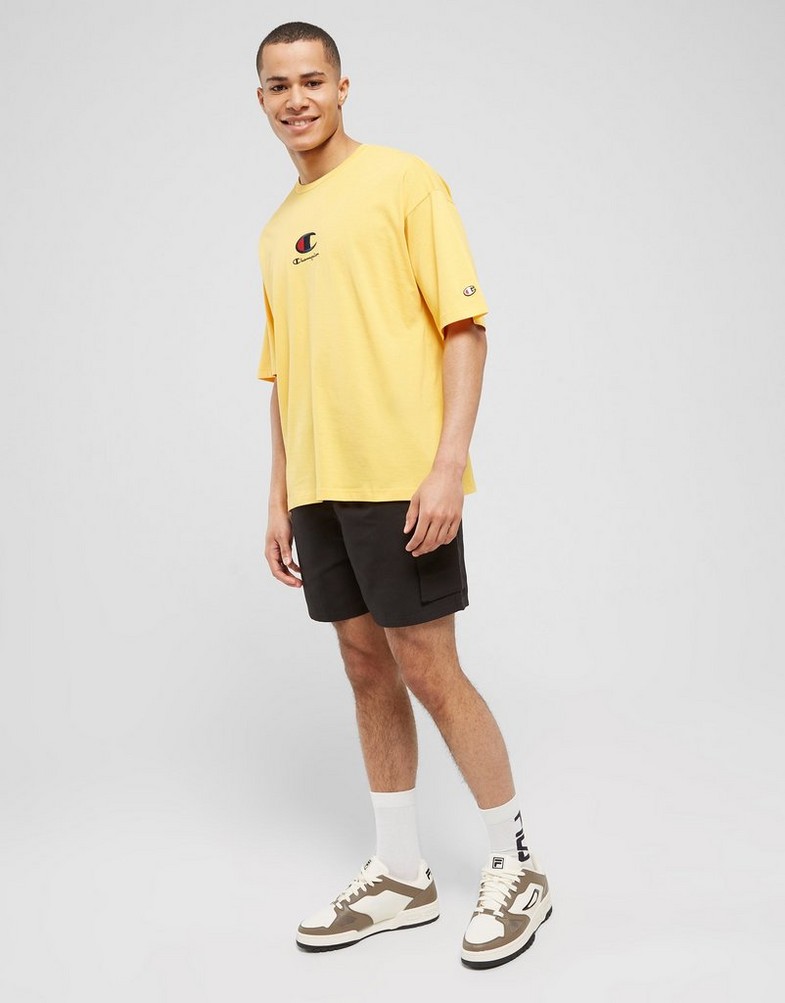 Pánske tričko CHAMPION TRIČKO CREWNECK TRIČKO 219847YS107 Zlatá