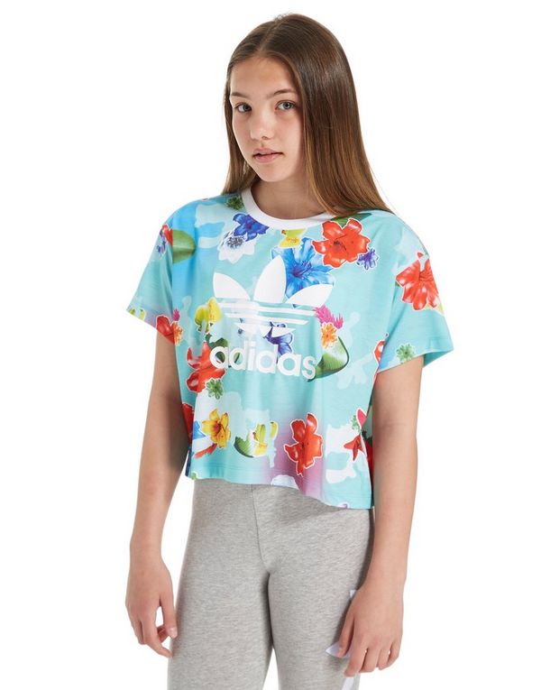 adidas originals girls' floral crop top junior adidas originals girls' floral crop top junior