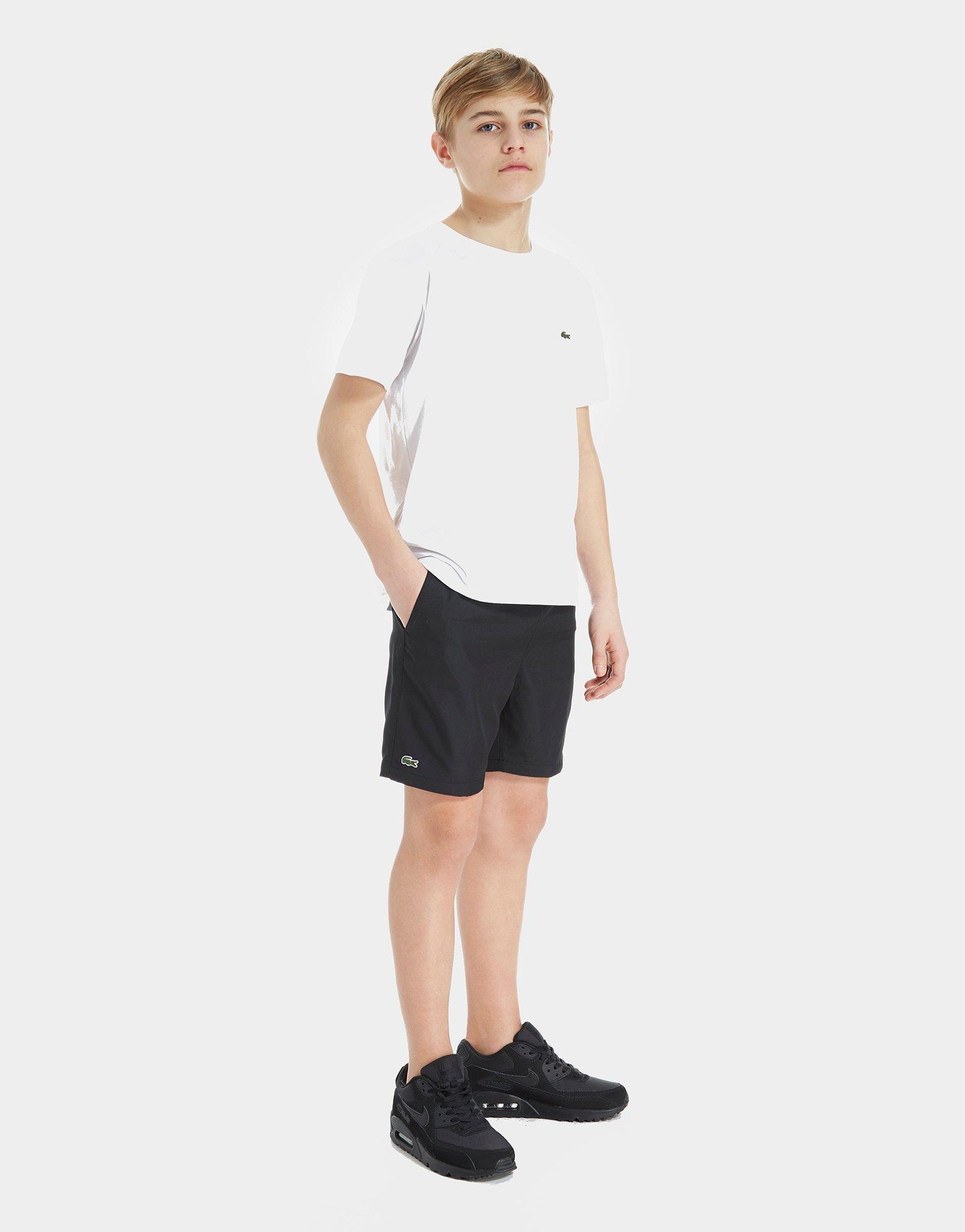 Detské krátke nohavice LACOSTE ŠORTKY  WOVEN SHORT BLACK GJ863600031 Čierna