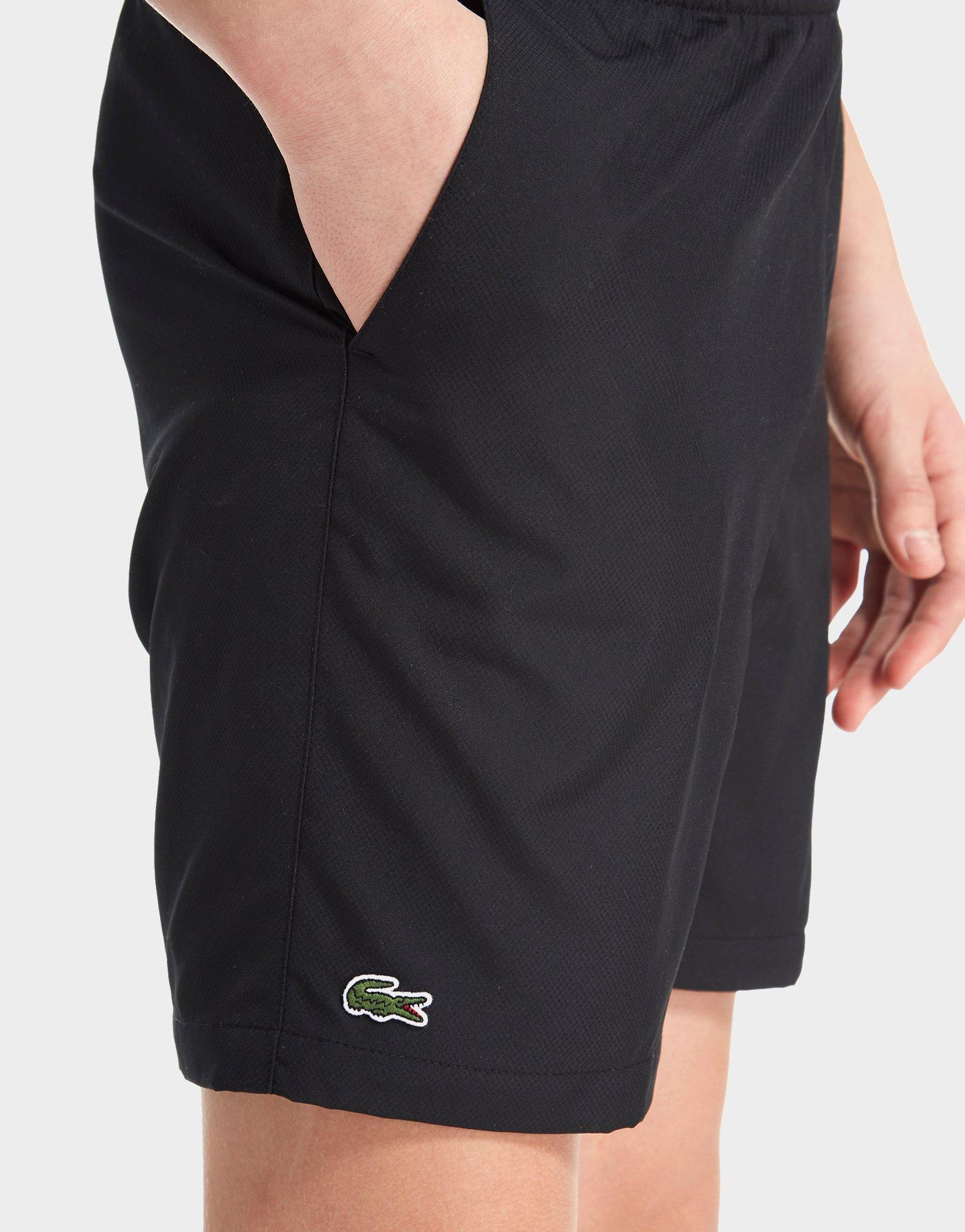 Detské krátke nohavice LACOSTE ŠORTKY  WOVEN SHORT BLACK GJ863600031 Čierna