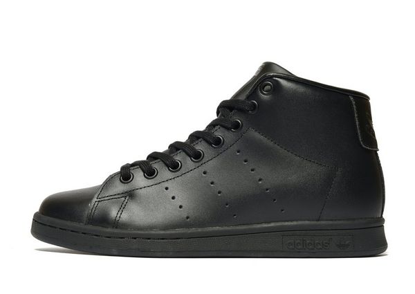 adidas originals white & black stan smith mid top sneakers adidas originals white & black stan smith mid top sneakers