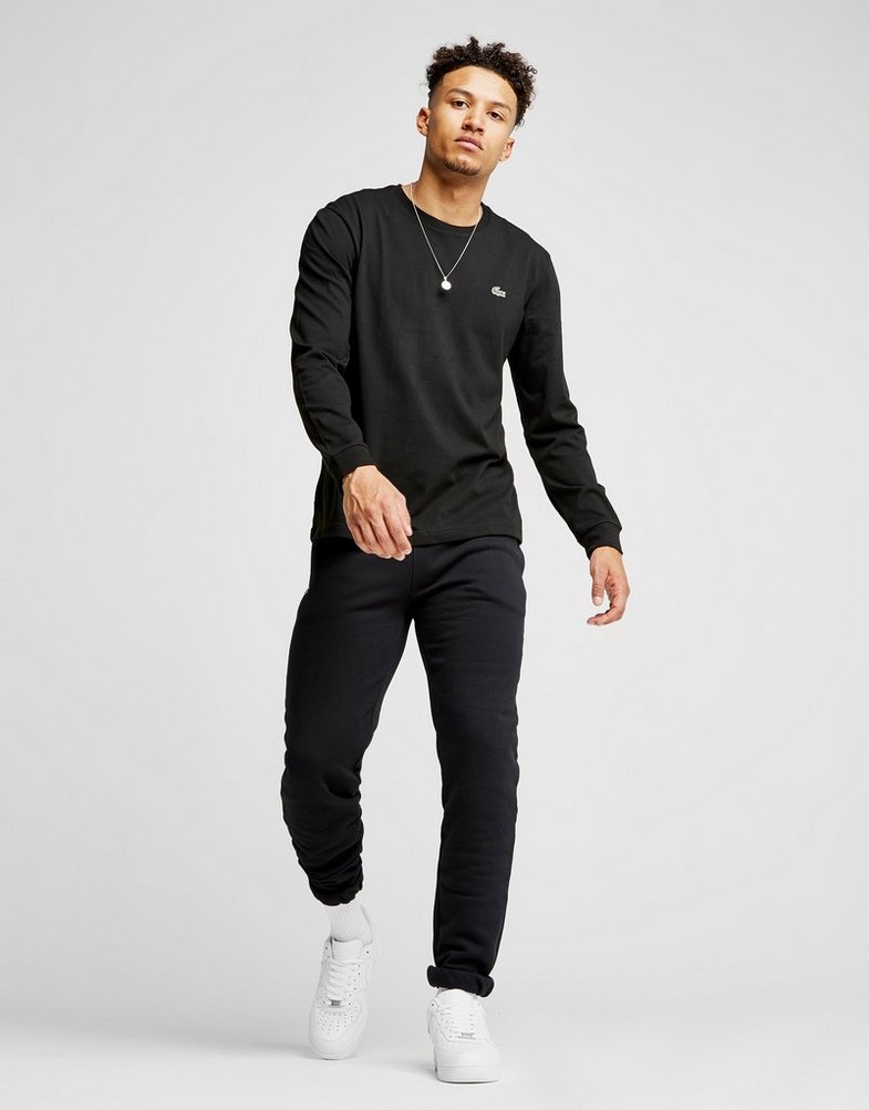 Koszulka, t-shirt męski LACOSTE DŁUGI RĘKAW CROC T-SHIRT TH0123031 Czarny