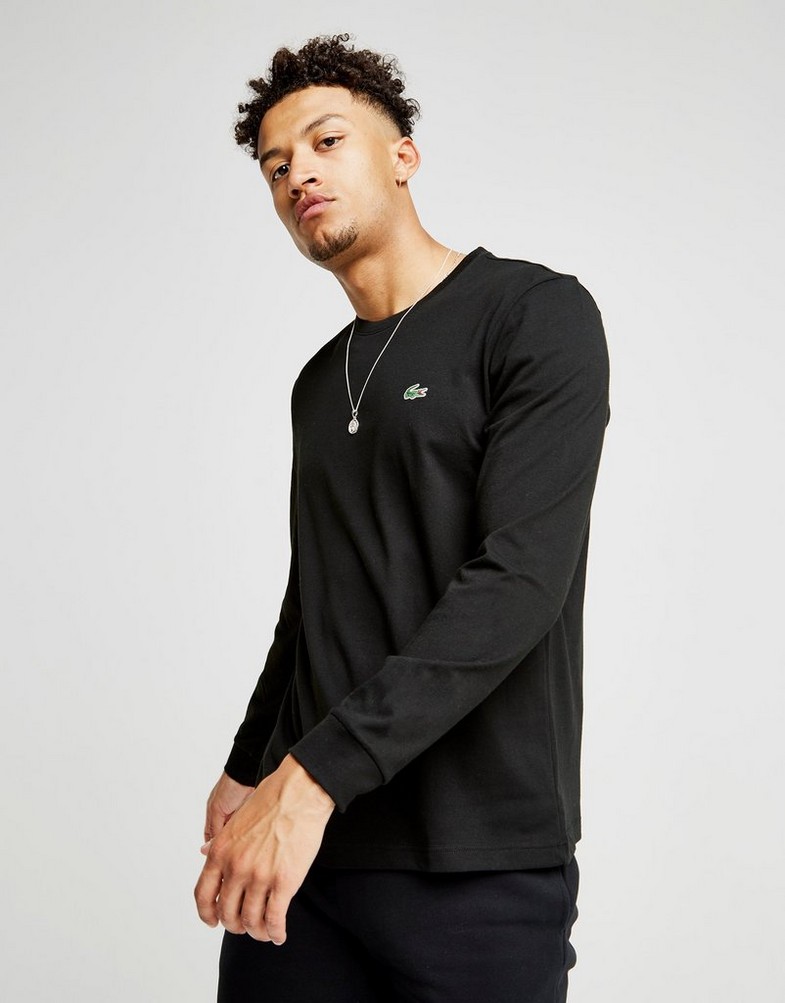 Koszulka, t-shirt męski LACOSTE DŁUGI RĘKAW CROC T-SHIRT TH0123031 Czarny