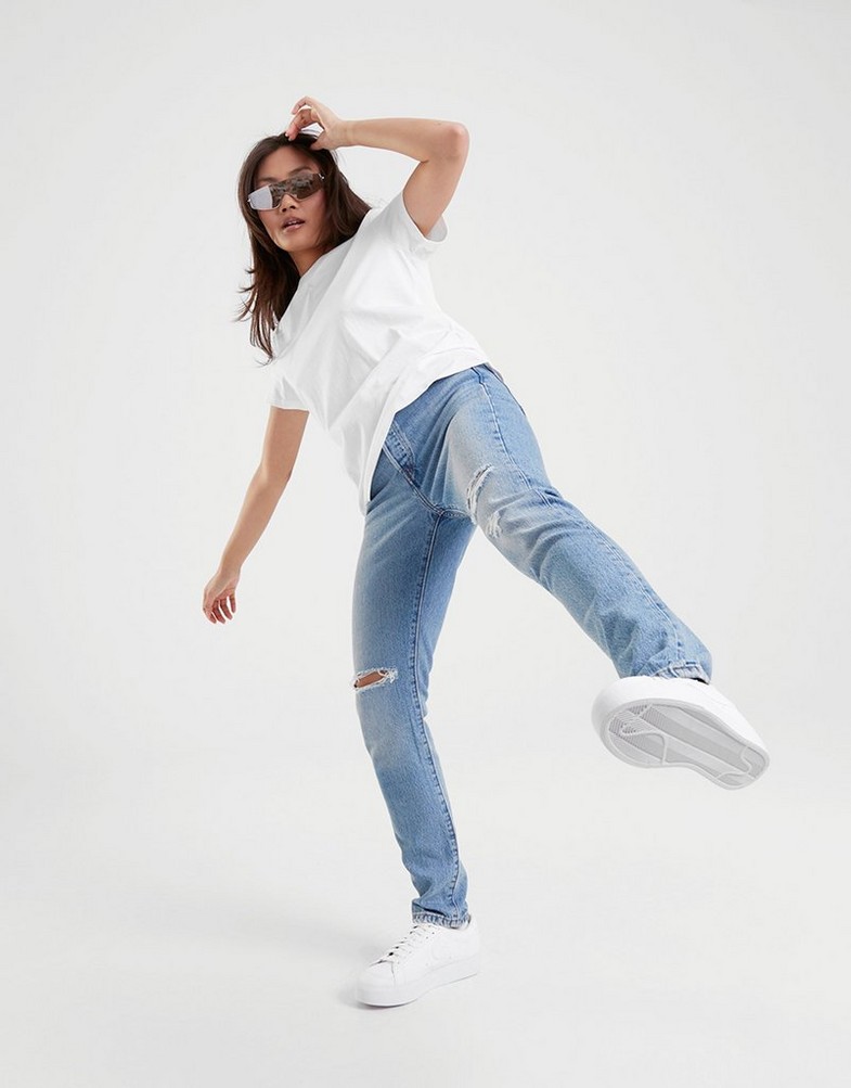 Blugi pentru femei LEVI'S PANTALONI  501 SKINNY 29502-0230 Albastru