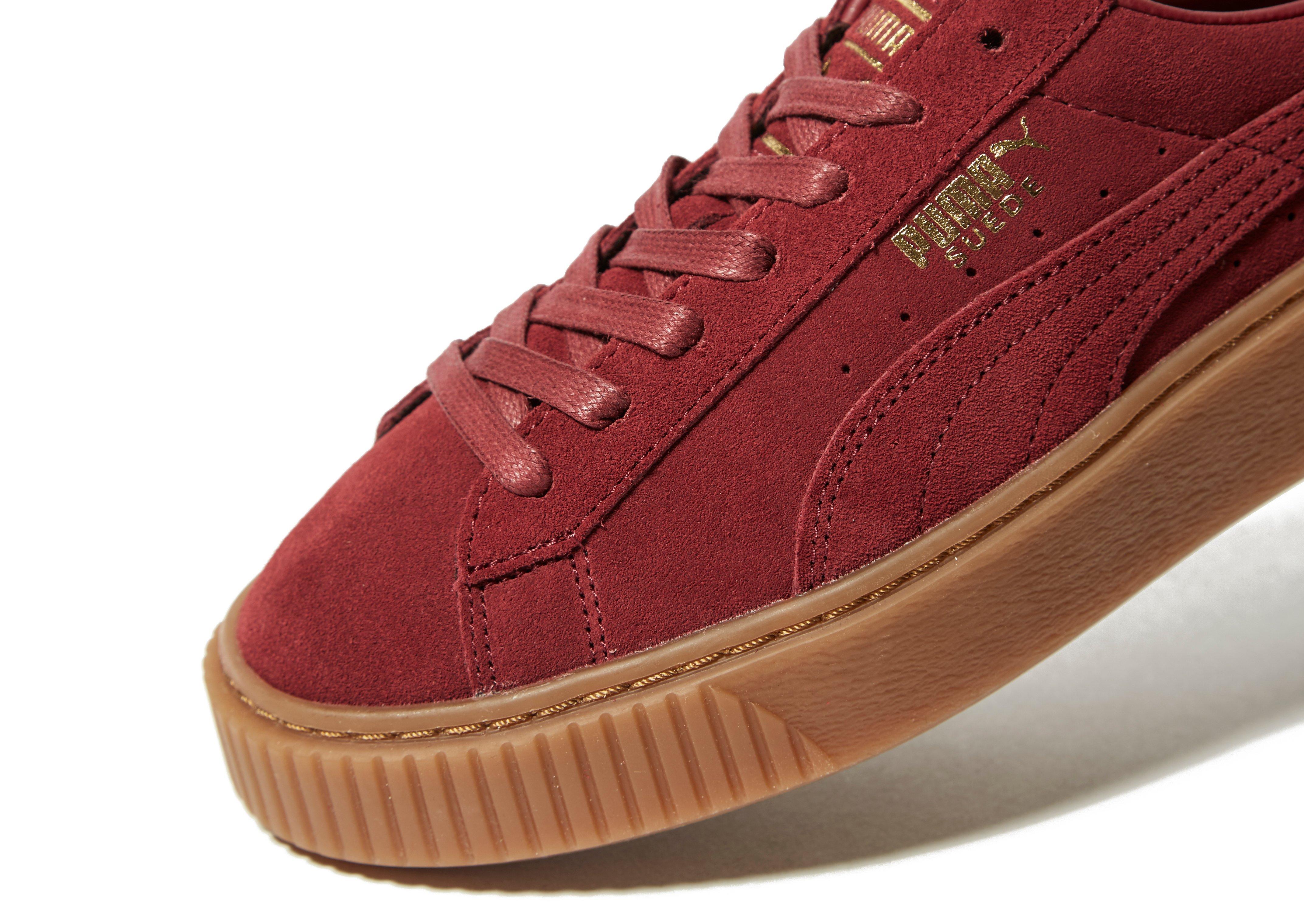 puma suede red gum sole