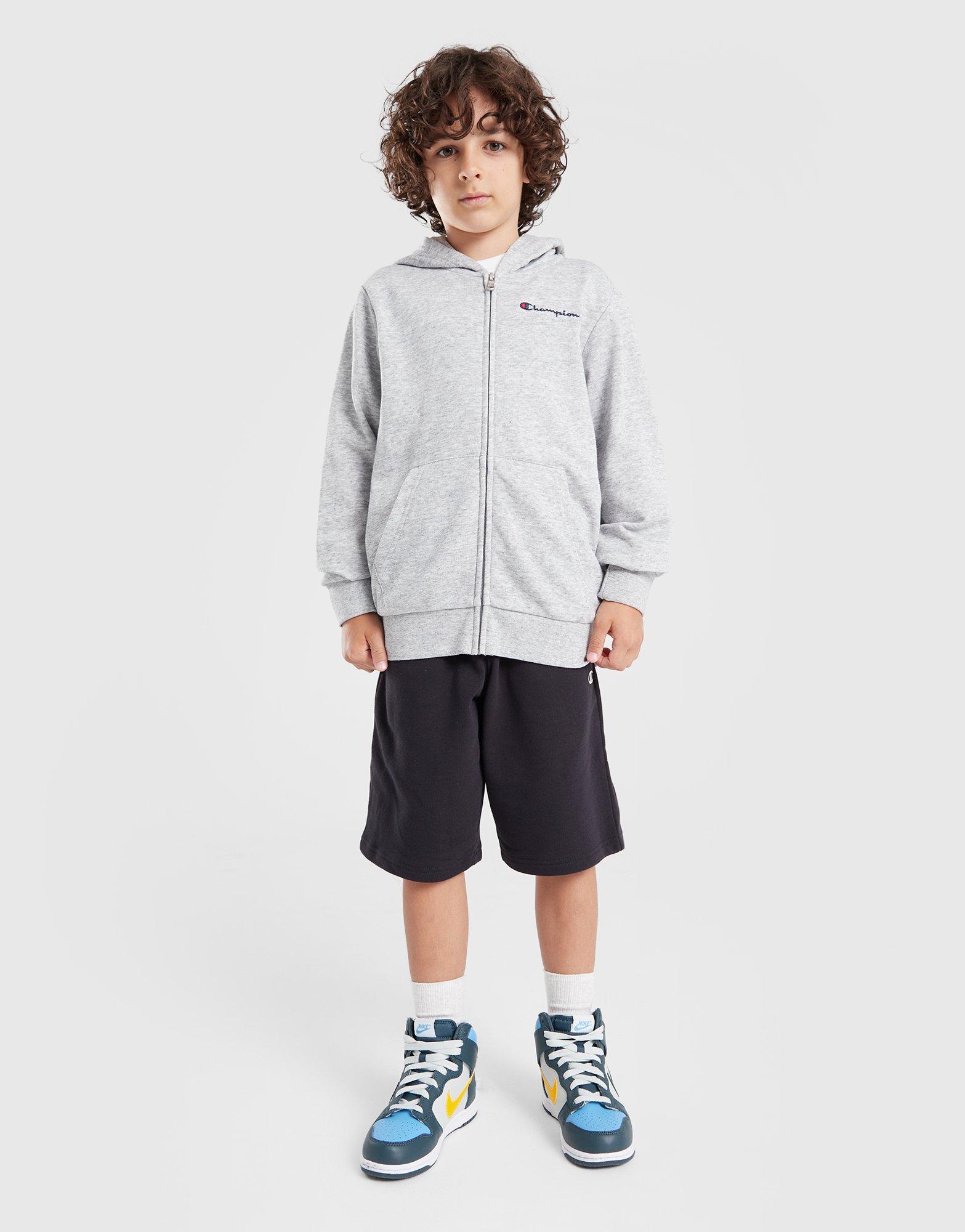 Gyerek pulóver CHAMPION PULÓVER CIPZÁRAS KAPUCNIS HOODED ZIP B 306758EM021 Szürke