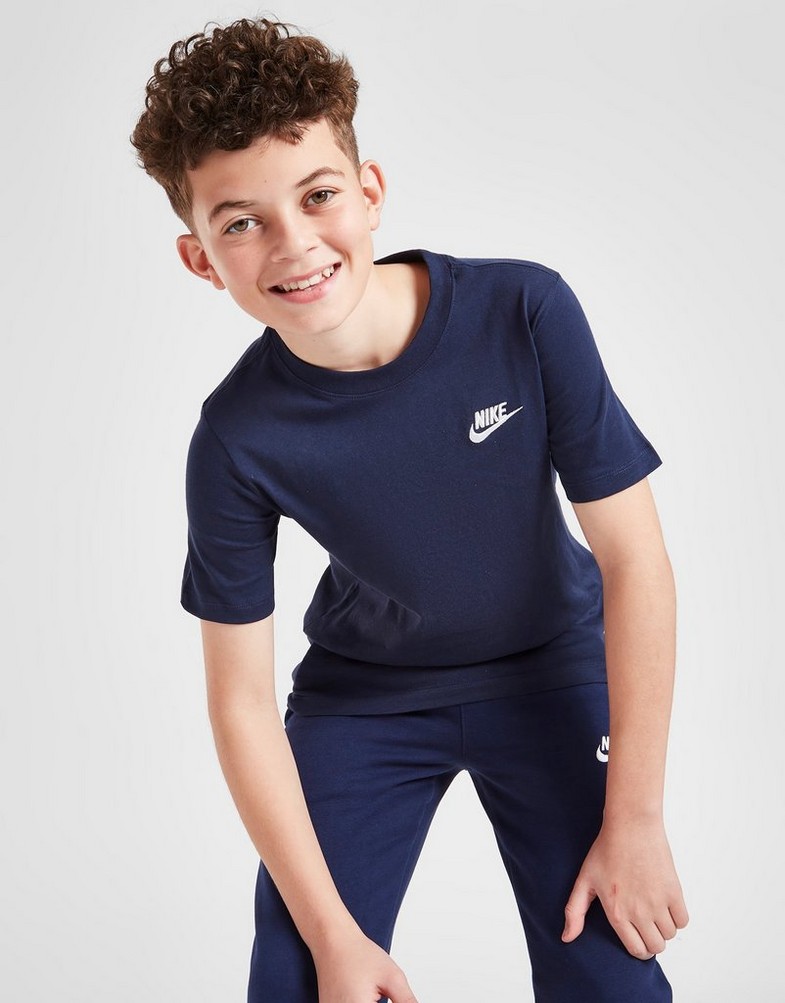 Detské tričko NIKE SMALL LOGO TRIČKO JUNIOR BOY AR5254-451 Tmavomodrá
