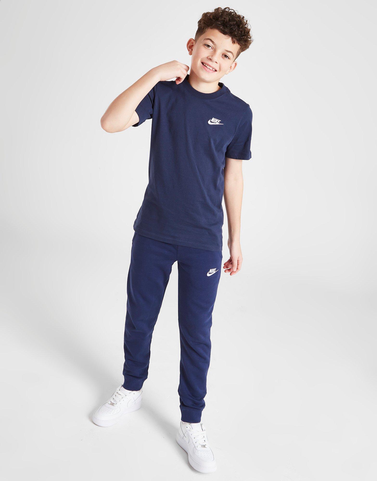 Detské tričko NIKE SMALL LOGO TRIČKO JUNIOR BOY AR5254-451 Tmavomodrá