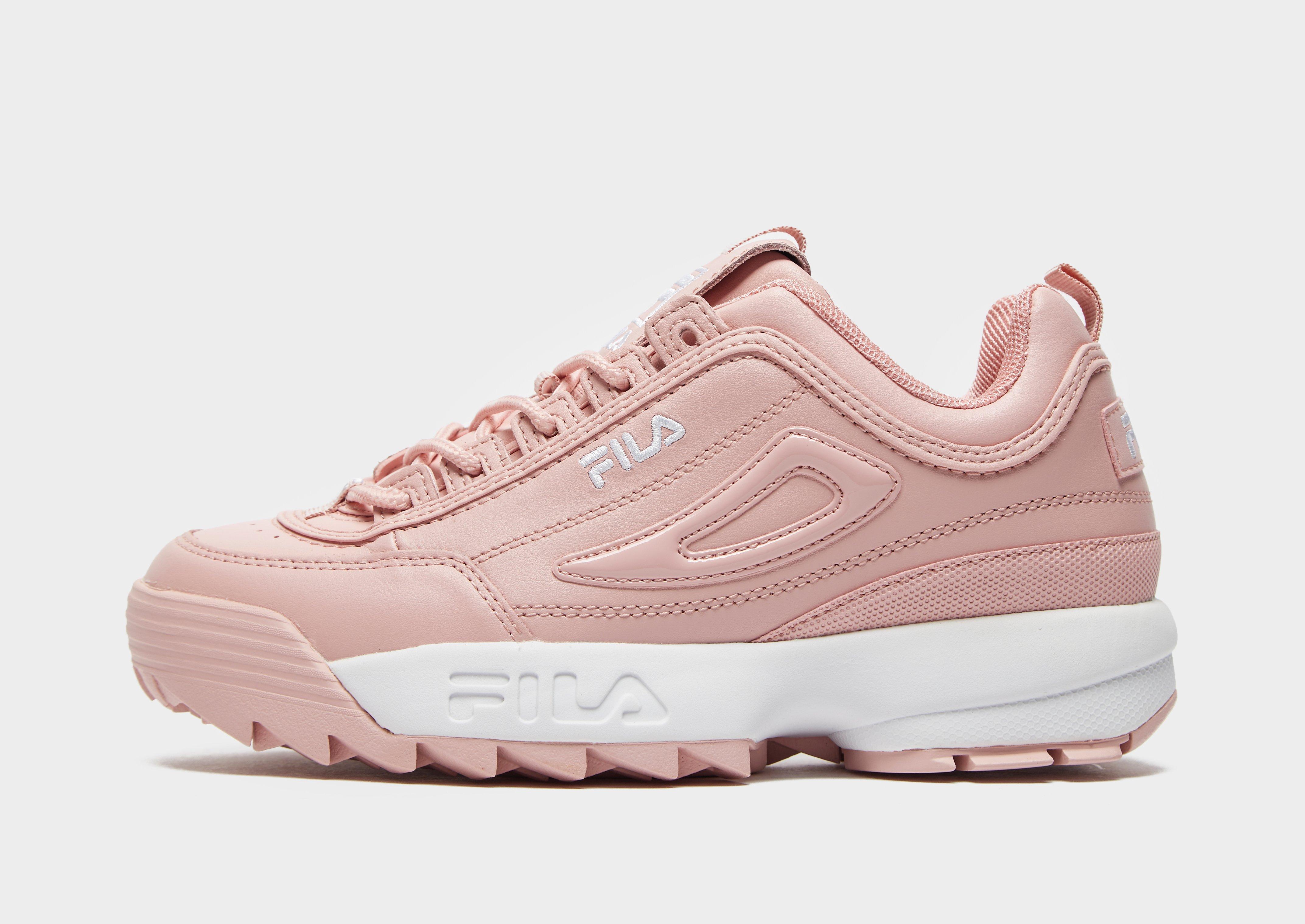 fila trainers pink and white