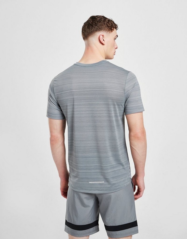 Koszulka, t-shirt męski NIKE MILER TEE SMOKE AJ7565084 Szary