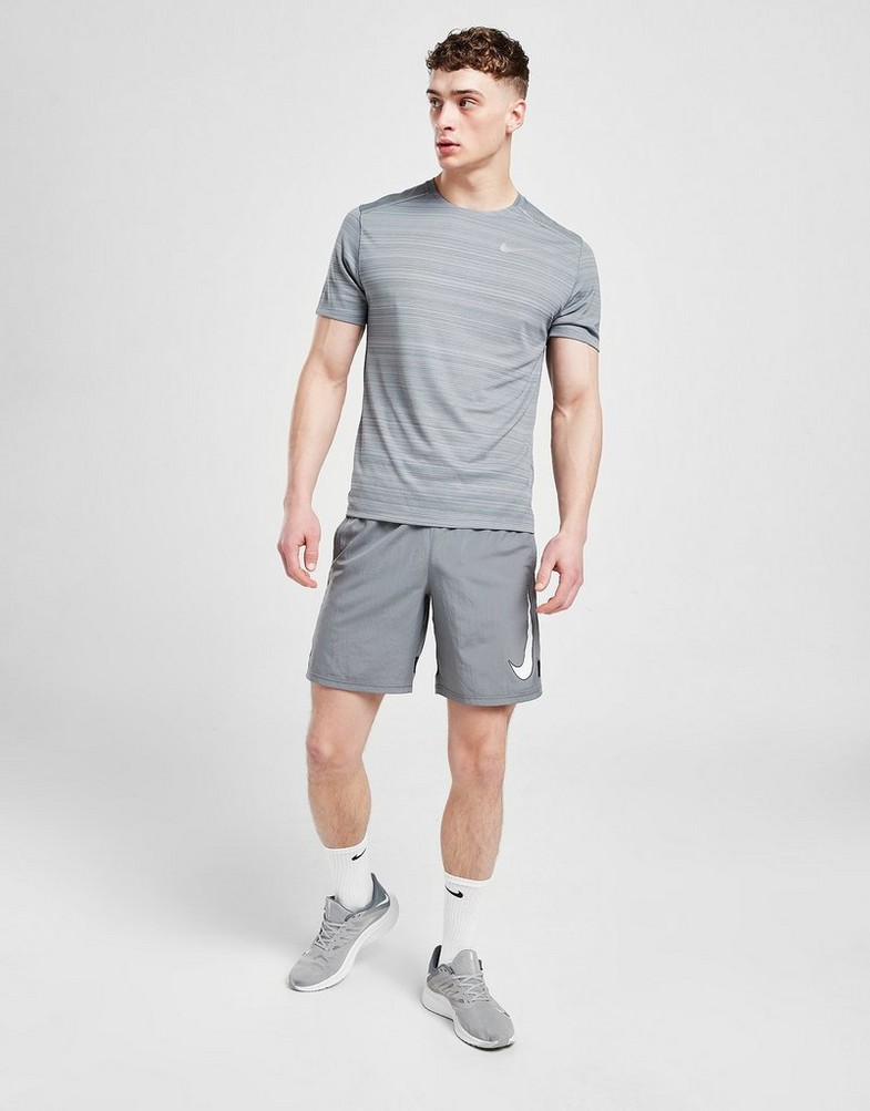 Koszulka, t-shirt męski NIKE MILER TEE SMOKE AJ7565084 Szary