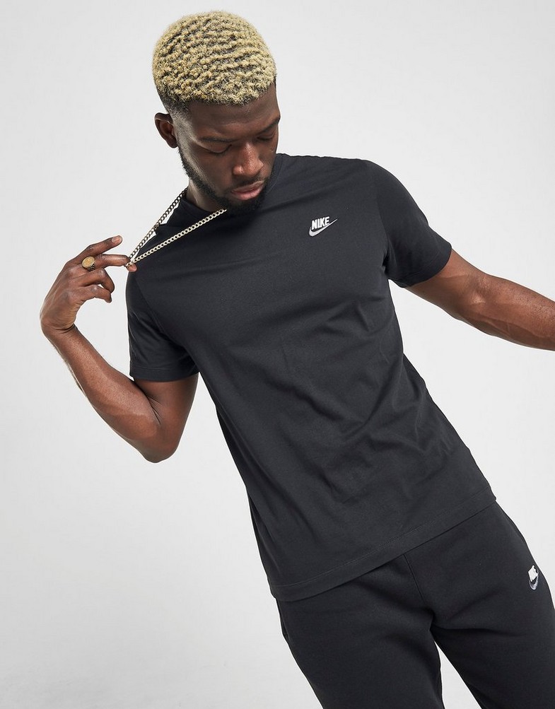 Koszulka, t-shirt męski NIKE T-SHIRT M NSW CLUB TEE ESSENTIALS AR4997-014 Czarny