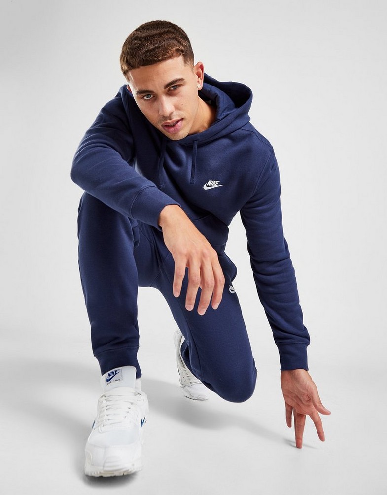 Pánska mikina NIKE MIKINA S KAPUCÍ SPORTSWEAR CLUB FLEECE BV2654-410 Tmavě modrá