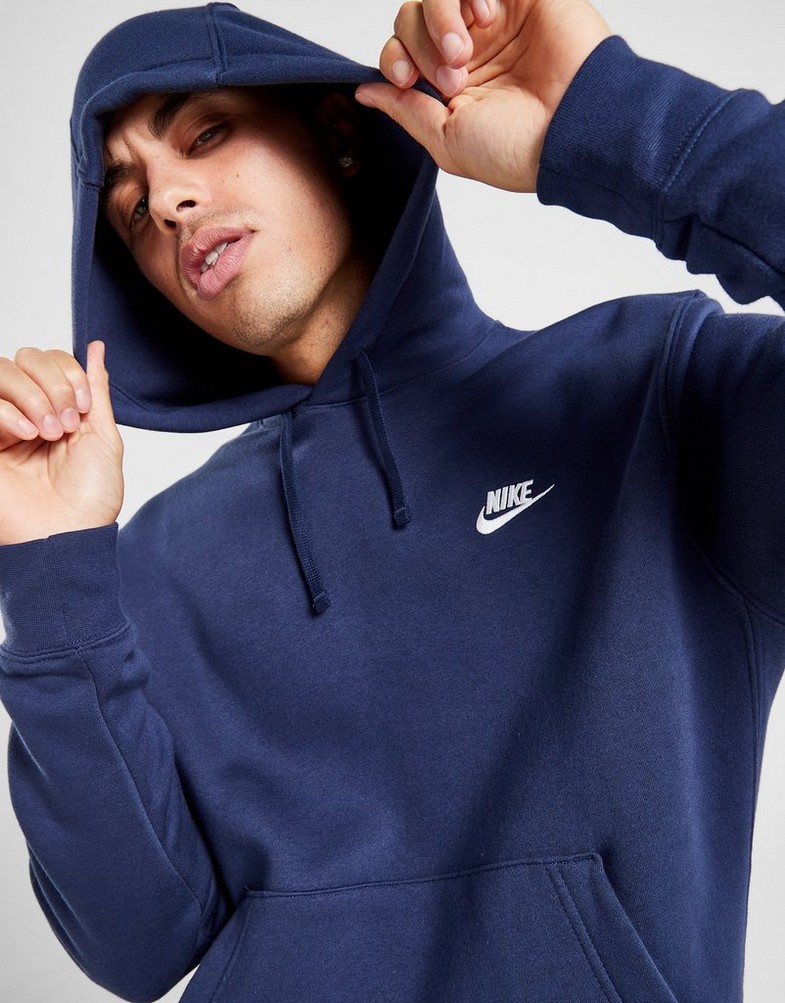 Pánska mikina NIKE MIKINA S KAPUCÍ SPORTSWEAR CLUB FLEECE BV2654-410 Tmavě modrá