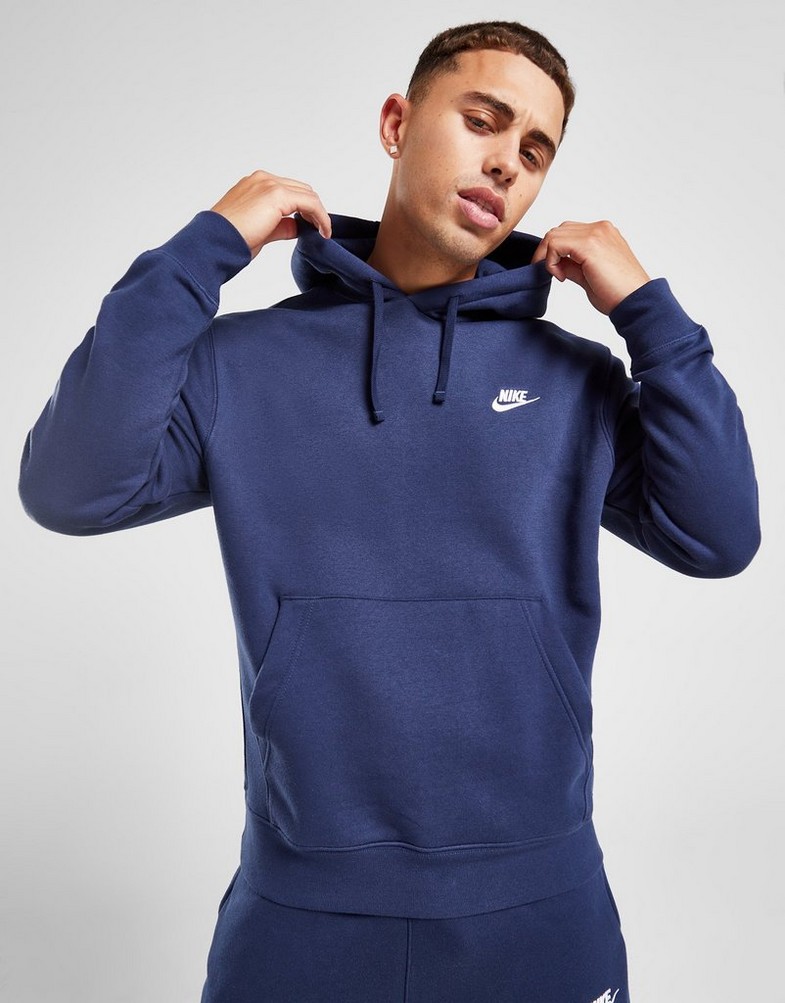 Pánska mikina NIKE MIKINA S KAPUCÍ SPORTSWEAR CLUB FLEECE BV2654-410 Tmavě modrá