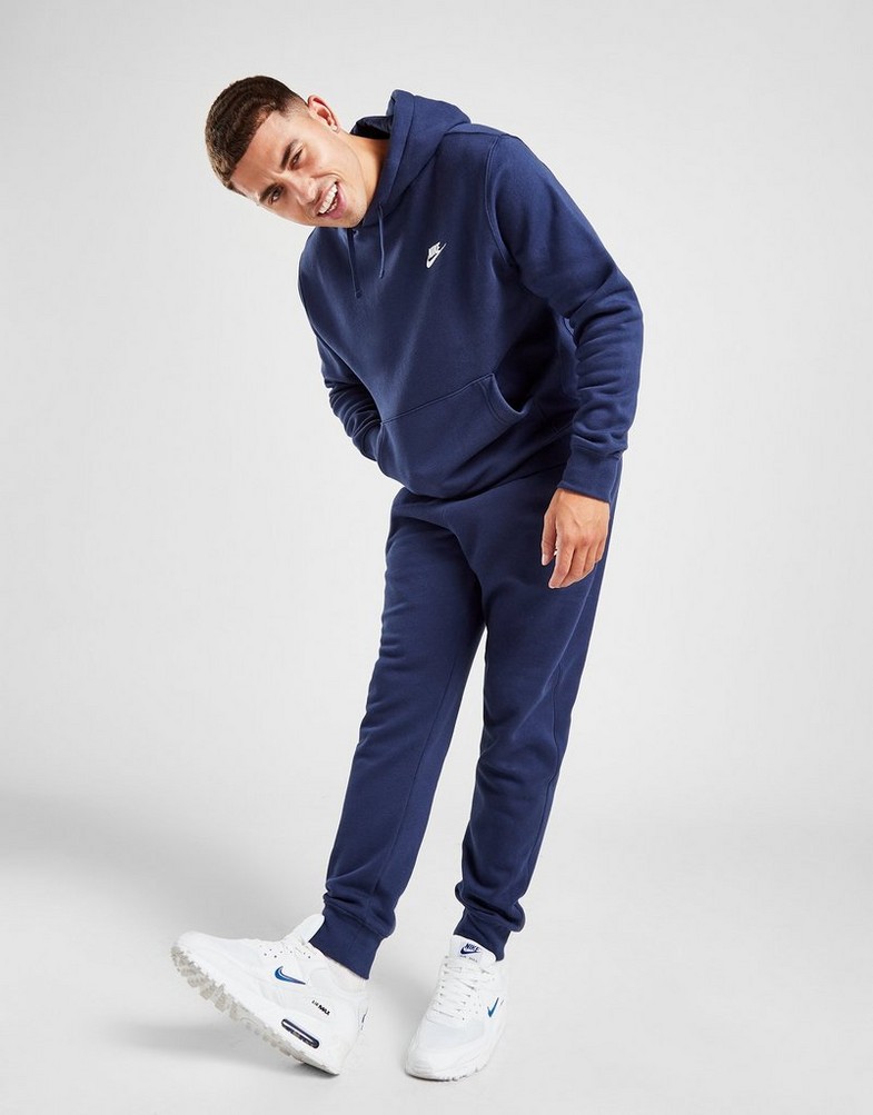 Pánska mikina NIKE MIKINA S KAPUCÍ SPORTSWEAR CLUB FLEECE BV2654-410 Tmavě modrá