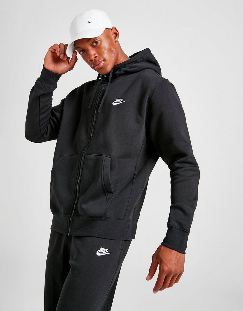 Чоловічі кофти NIKE КОФТА НА БЛИСКАВЦІ SPORTSWEAR CLUB FLEECE BV2645-010 Чорний