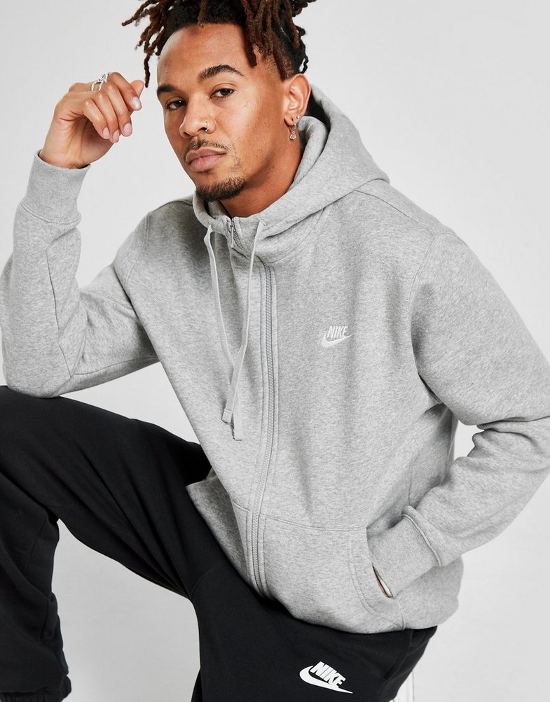 Чоловічі кофти NIKE КОФТА НА БЛИСКАВЦІ SPORTSWEAR CLUB FLEECE BV2645-063 Сірий