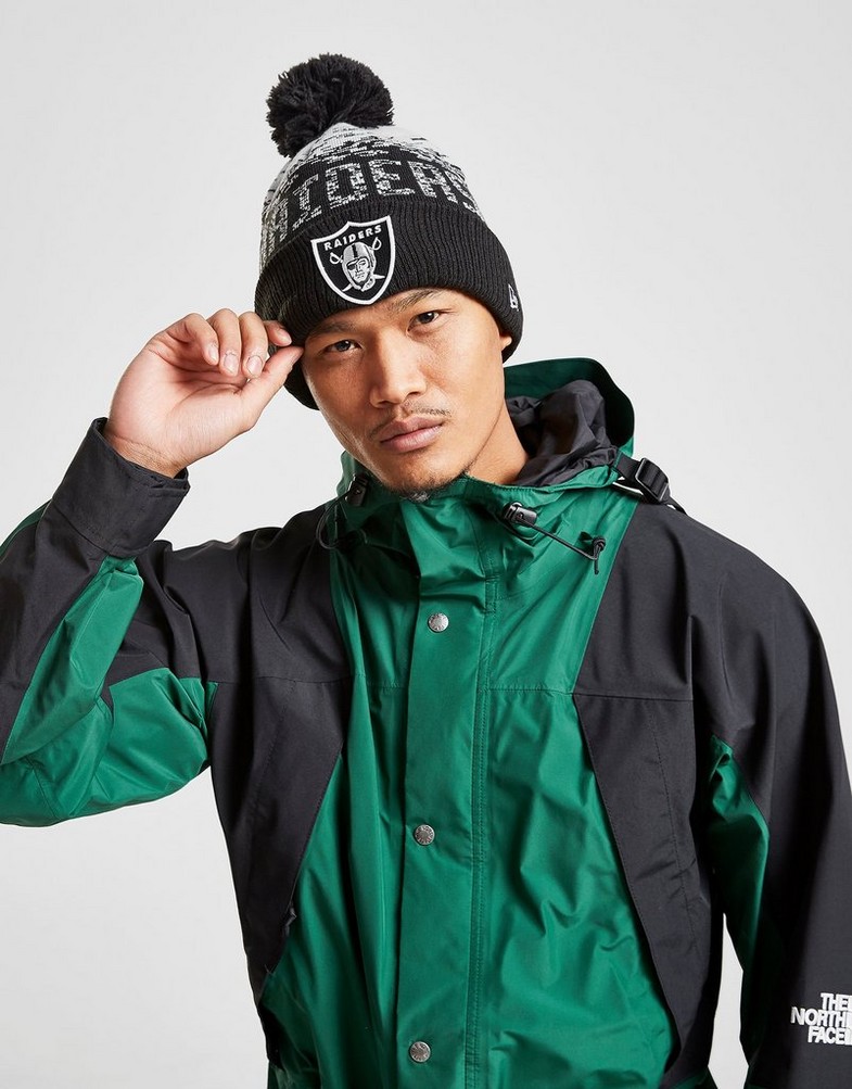 Czapka zimowa męska NEW ERA NFL LAS VEGAS RAIDERS POM BEANIE HAT OAKLAND RAIDERS 12122720 Czarny