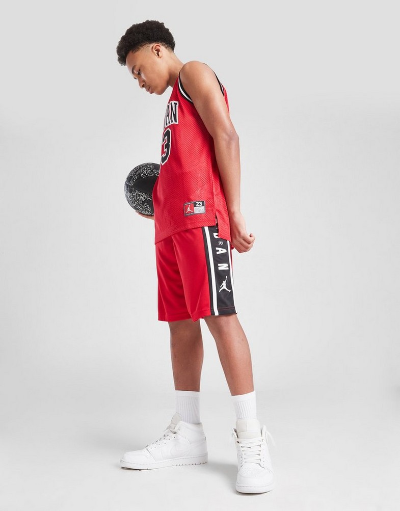 Krótkie spodenki, szorty dziecięce JORDAN SZORTY HBR BBALL SHORT RED B