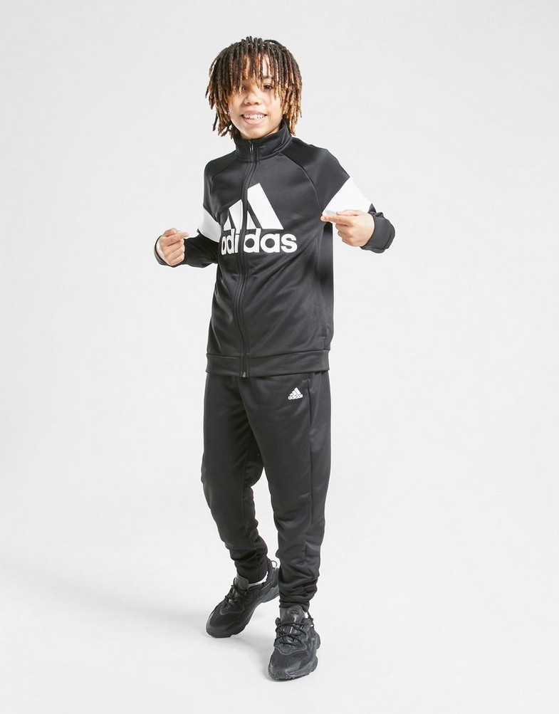 Komplet dresowy dziecięcy ADIDAS DRES BADGE OF SPORT LOGO TRACKSUIT JUNIOR DV1740 Czarny