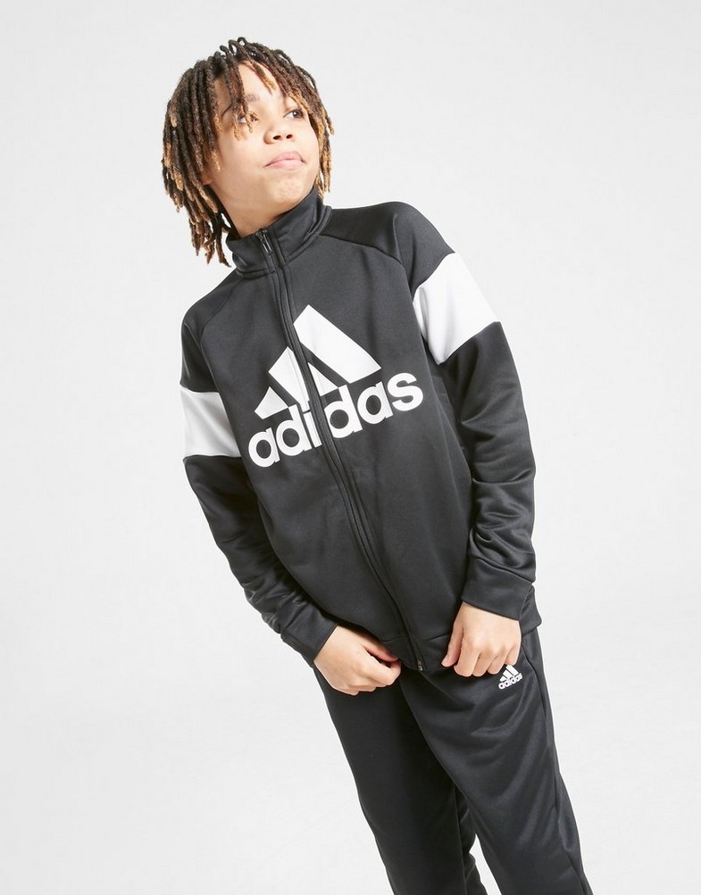 Komplet dresowy dziecięcy ADIDAS DRES BADGE OF SPORT LOGO TRACKSUIT JUNIOR DV1740 Czarny