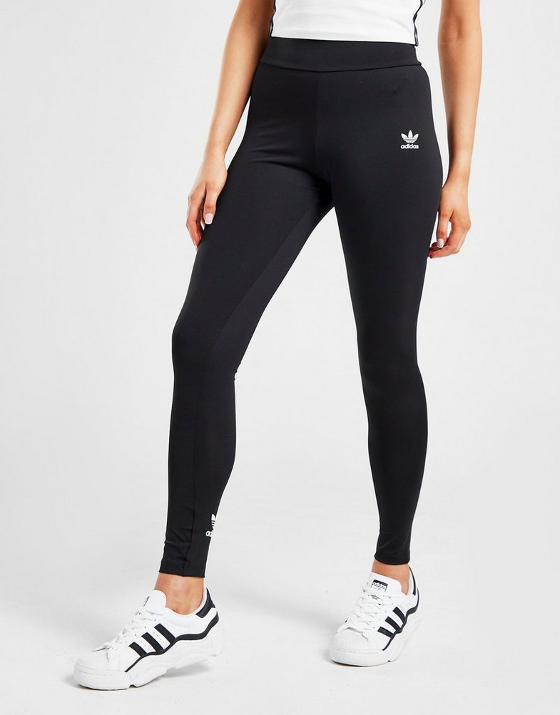 Legginsy damskie ADIDAS LEGGINGS HW POLY LEG BLK/WHT GE4810 Czarny